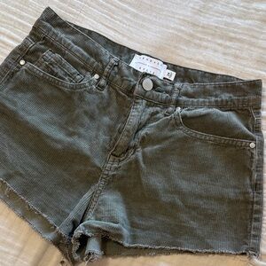 Kendall & Kylie Olive Green Women Corduroy Shorts